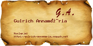 Gulrich Annamária névjegykártya